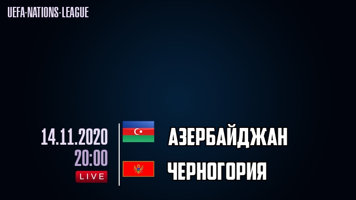 Азербайджан - Черногория - смотреть онлайн 14 ноября 2020