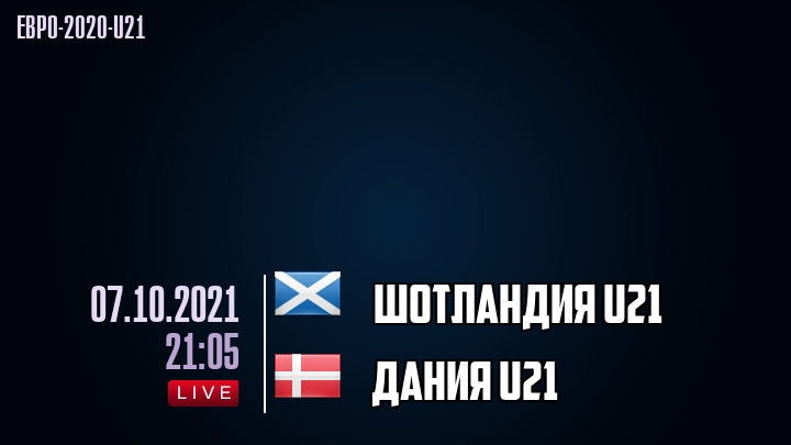 Шотландия U21 - Дания U21 - смотреть онлайн 7 октября 2021