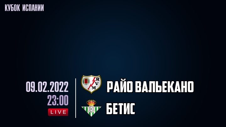 Райо Вальекано - Бетис - смотреть онлайн 9 февраля 2022