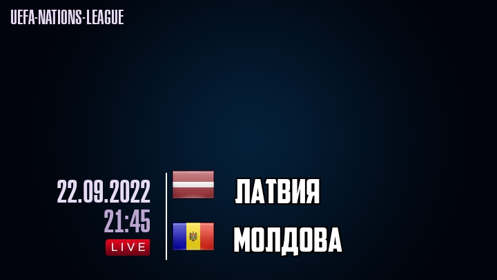 Латвия - Молдова - смотреть онлайн 22 сентября 2022