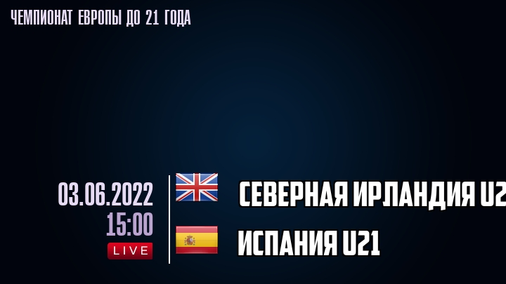 Северная Ирландия U21 — Испания U21, смотреть онлайн 3 июня 2022