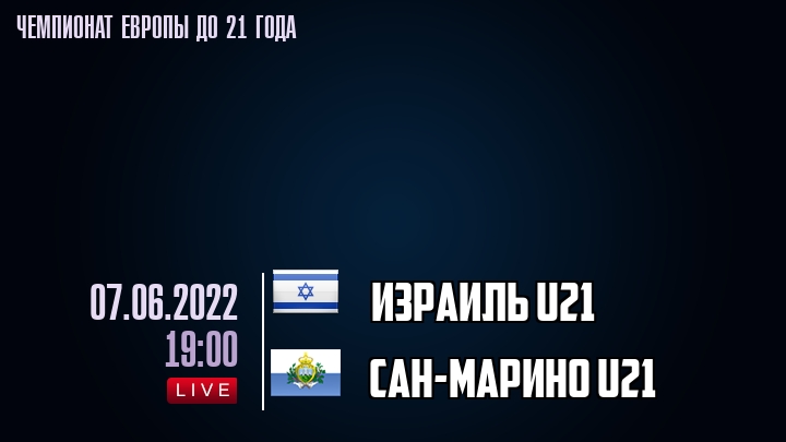 Израиль U21 — Сан-Марино U21, смотреть онлайн 7 июня 2022