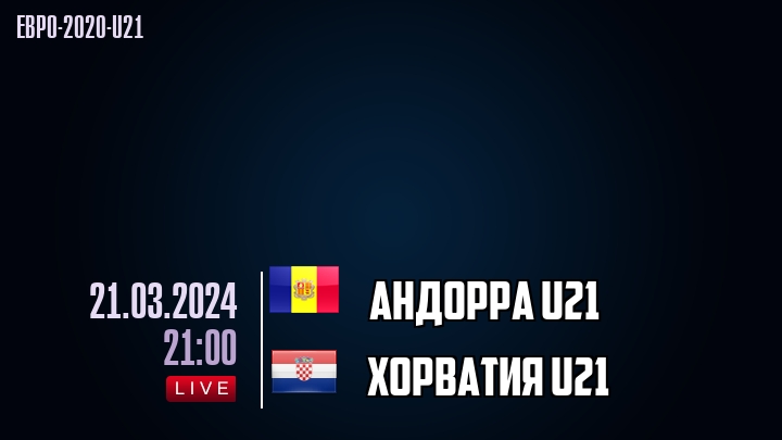 Андорра U21 - Хорватия U21 - смотреть онлайн 21 марта 2024