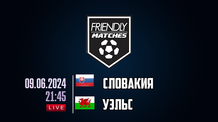 Словакия — Уэльс, смотреть онлайн 9 июня 2024