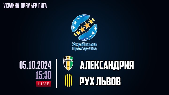 Александрия - Рух Львов - смотреть онлайн 5 октября 2024