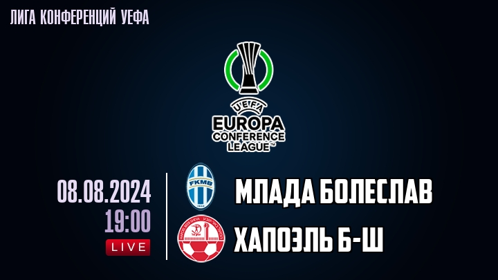 Млада Болеслав - Хапоэль Б-Ш - смотреть онлайн 8 августа 2024