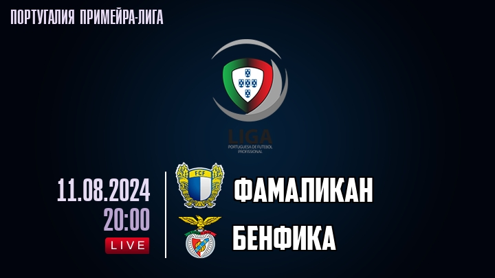 Фамаликан - Бенфика - смотреть онлайн 11 августа 2024