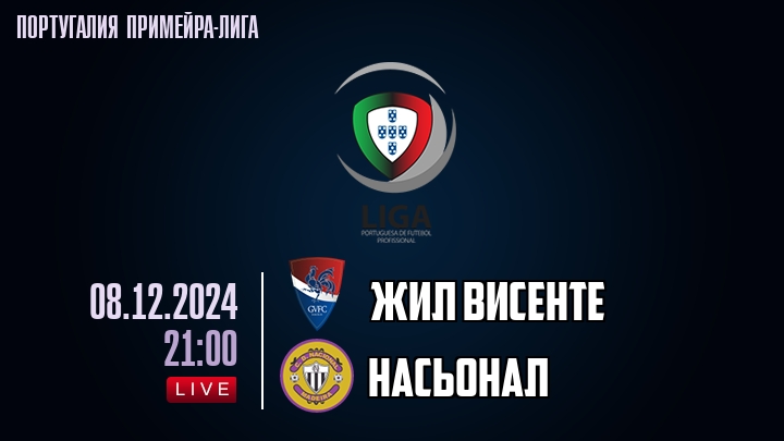 Жил Висенте - Насьонал - смотреть онлайн 8 декабря 2024