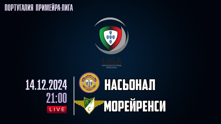 Насьонал - Морейренси - смотреть онлайн 14 декабря 2024