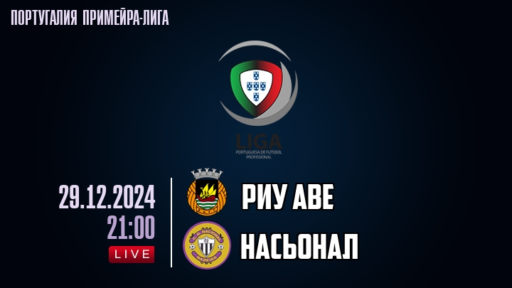 Риу Аве - Насьонал - смотреть онлайн 29 декабря 2024