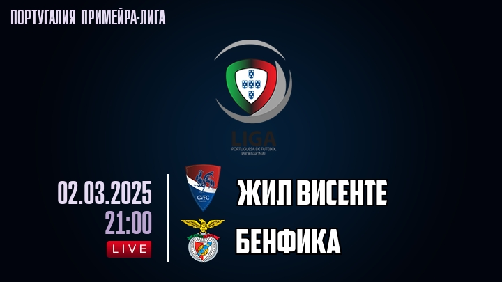 Жил Висенте - Бенфика - смотреть онлайн 2 марта 2025