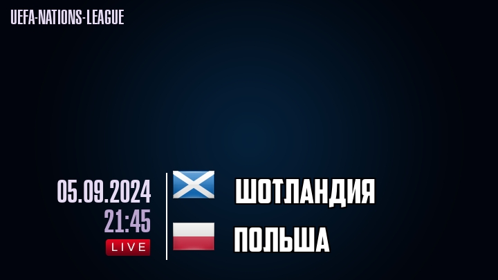 Шотландия - Польша - смотреть онлайн 5 сентября 2024