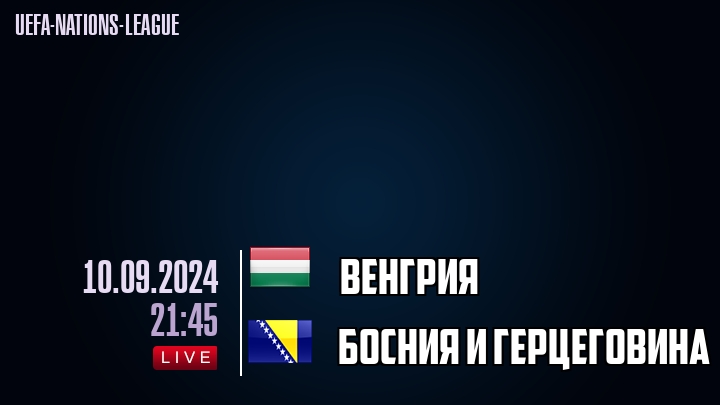 Венгрия - Босния и Герцеговина - смотреть онлайн 10 сентября 2024