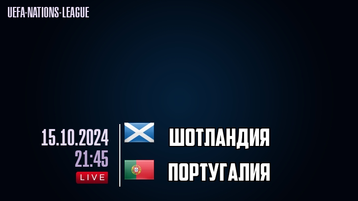 Шотландия - Португалия - смотреть онлайн 15 октября 2024