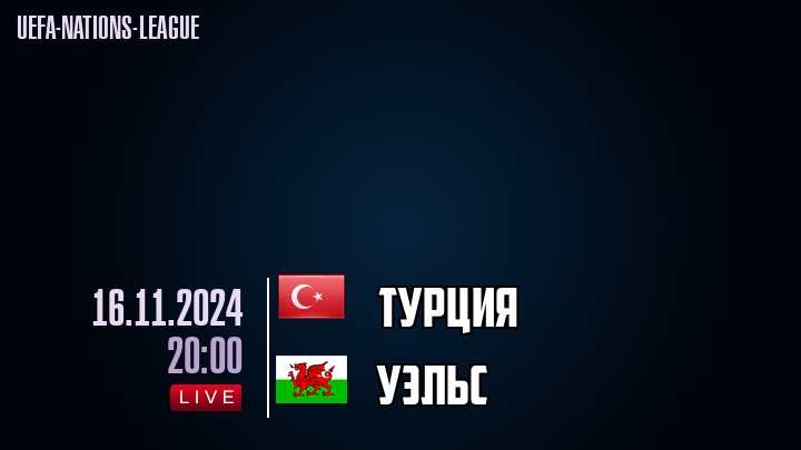 Турция - Уэльс - смотреть онлайн 16 ноября 2024