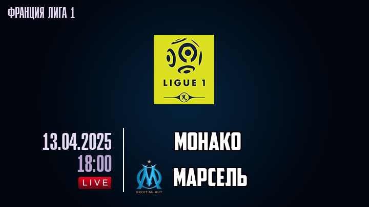 Монако - Марсель - смотреть онлайн 13 апреля 2025
