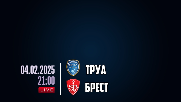 Труа — Брест, смотреть онлайн 4 февраля 2025