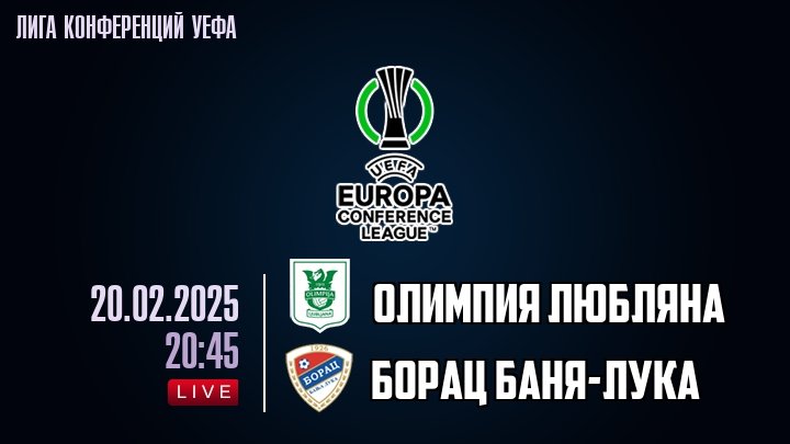 Олимпия Любляна — Борац Баня-Лука, смотреть онлайн 20 февраля 2025