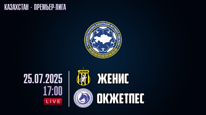 Женис — Окжетпес, смотреть онлайн 25 июля 2025