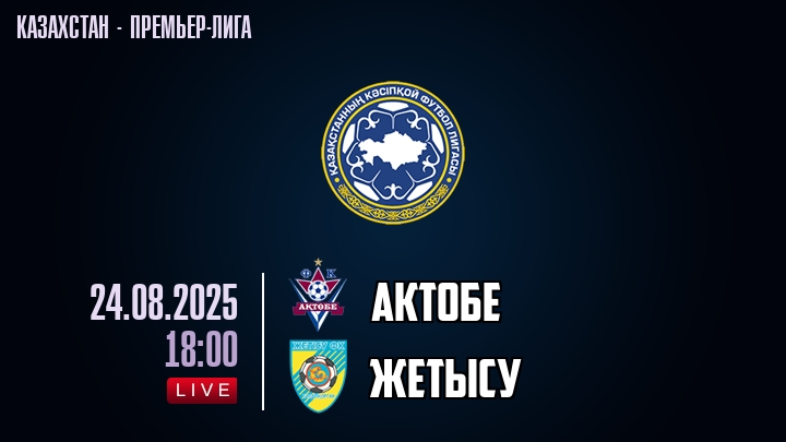 Актобе — Жетысу, смотреть онлайн 24 августа 2025