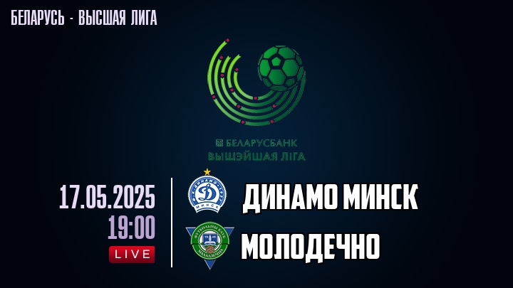 Динамо Минск — Молодечно, смотреть онлайн 17 мая 2025