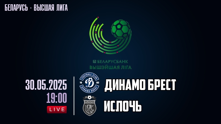 Динамо Брест — Ислочь, смотреть онлайн 30 мая 2025