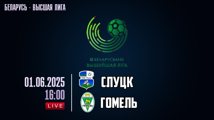 Слуцк — Гомель, смотреть онлайн 1 июня 2025