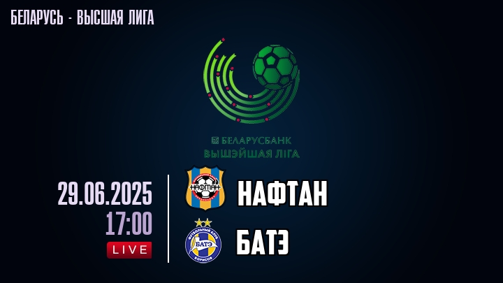 Нафтан — БАТЭ, смотреть онлайн 29 июня 2025
