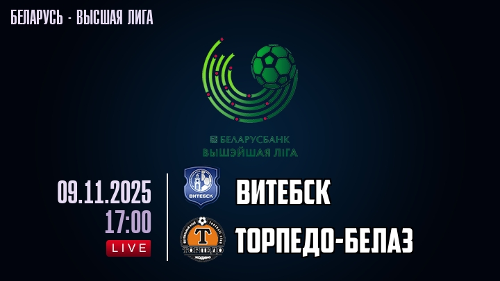 Витебск — Торпедо-БелАЗ, смотреть онлайн 9 ноября 2025