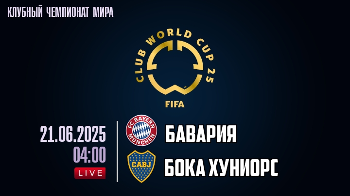 Бавария — Бока Хуниорс, смотреть онлайн 21 июня 2025