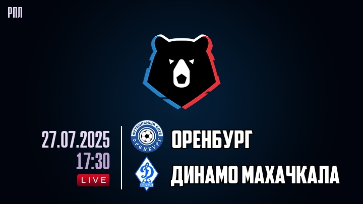 Оренбург — Динамо Махачкала, смотреть онлайн 27 июля 2025