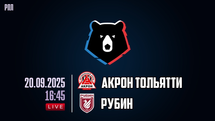 Акрон Тольятти — Рубин, смотреть онлайн 20 сентября 2025