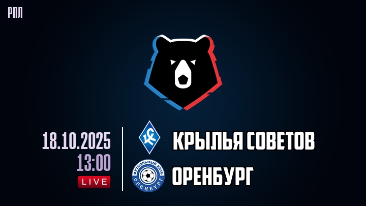 Крылья Советов — Оренбург, смотреть онлайн 18 октября 2025