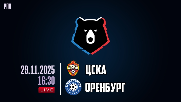 ЦСКА — Оренбург, смотреть онлайн 29 ноября 2025