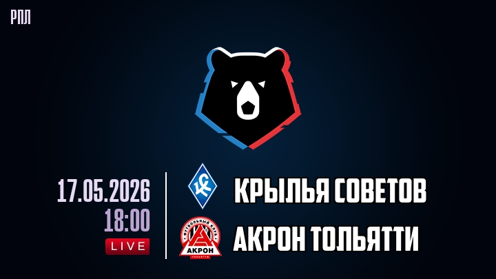 Крылья Советов — Акрон Тольятти, смотреть онлайн 17 мая 2026