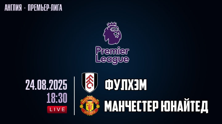 Фулхэм — Манчестер Юнайтед, смотреть онлайн 24 августа 2025