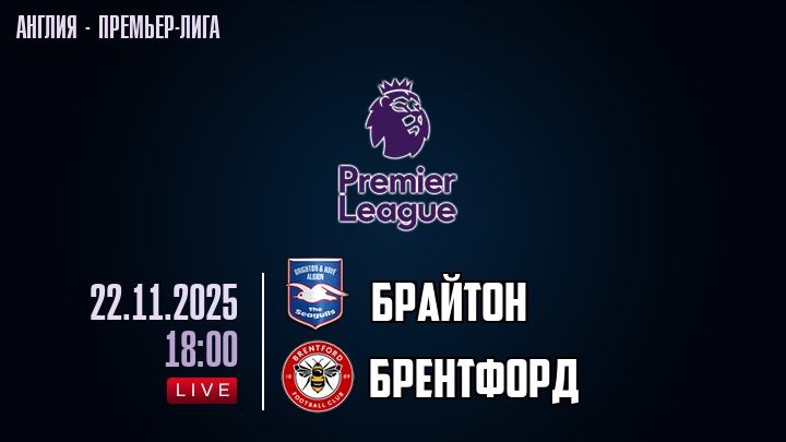 Брайтон — Брентфорд, смотреть онлайн 22 ноября 2025