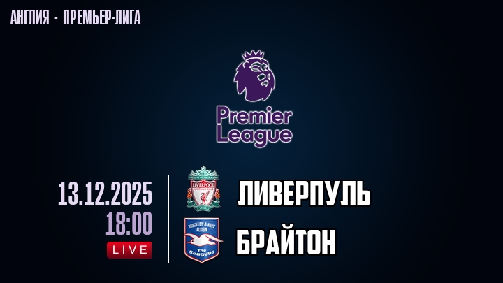 Ливерпуль — Брайтон, смотреть онлайн 13 декабря 2025