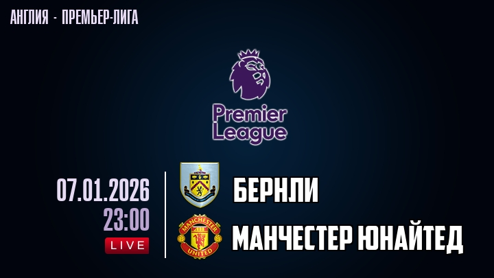 Бернли — Манчестер Юнайтед, смотреть онлайн 7 января 2026