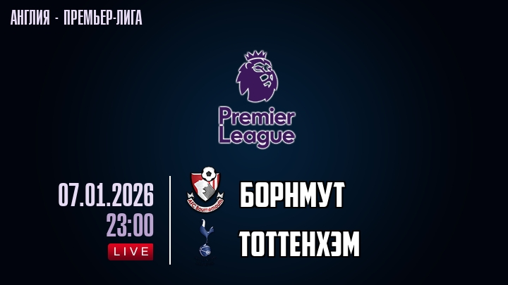 Борнмут — Тоттенхэм, смотреть онлайн 7 января 2026