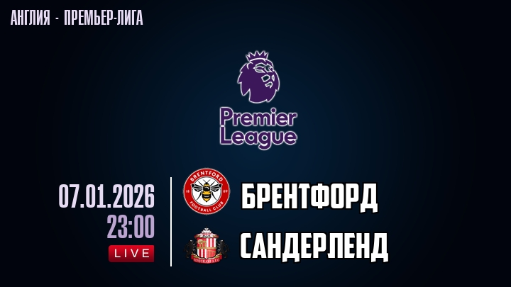 Брентфорд — Сандерленд, смотреть онлайн 7 января 2026