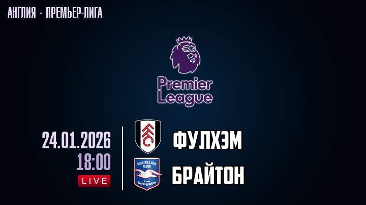 Фулхэм — Брайтон, смотреть онлайн 24 января 2026