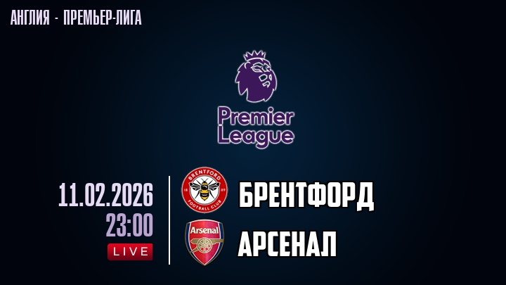 Брентфорд — Арсенал, смотреть онлайн 11 февраля 2026