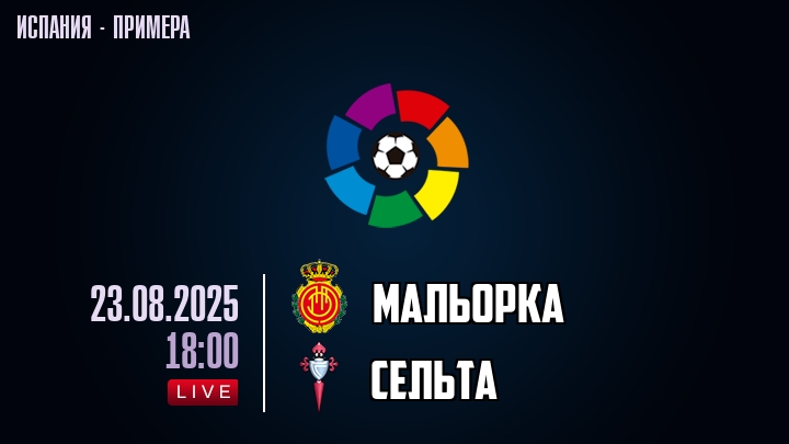 Мальорка — Сельта, смотреть онлайн 23 августа 2025