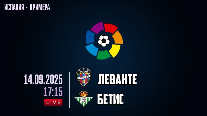 Леванте — Бетис, смотреть онлайн 14 сентября 2025