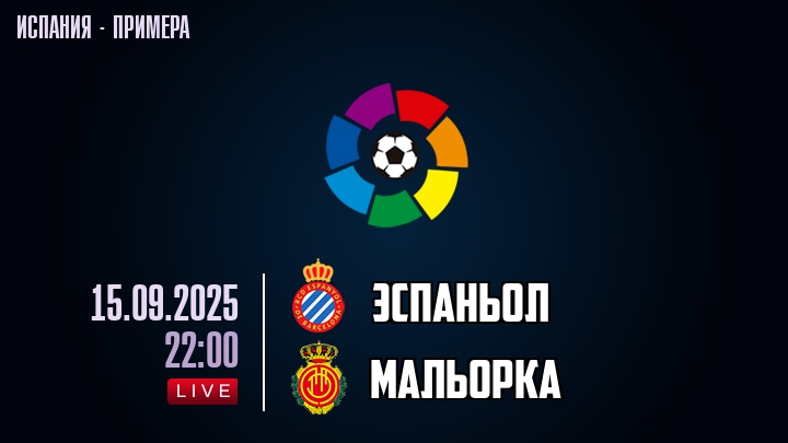 Эспаньол — Мальорка, смотреть онлайн 15 сентября 2025
