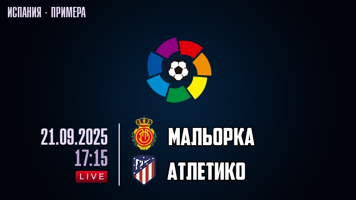 Мальорка — Атлетико, смотреть онлайн 21 сентября 2025