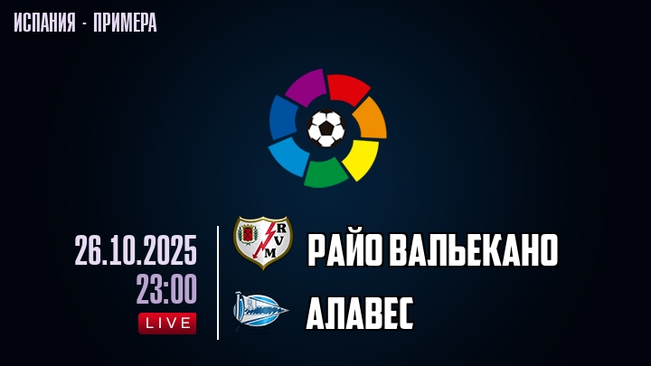 Райо Вальекано — Алавес, смотреть онлайн 26 октября 2025