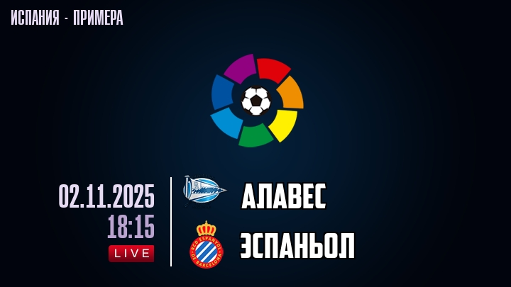 Алавес — Эспаньол, смотреть онлайн 2 ноября 2025