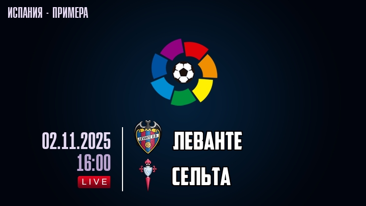 Леванте — Сельта, смотреть онлайн 2 ноября 2025